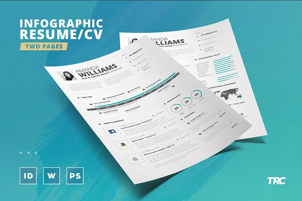 精美的简历模板 Infographic Resume/Cv Template Vol.5